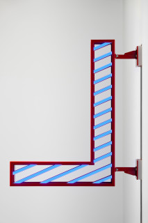 Callum Morton City Lights #1, 2026; steel, 2Pac polyurethane, lights; 90.5 x 79.5 x 12 cm; enquire