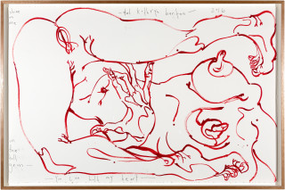 Del Kathryn Barton you can hold my heart, 2016; archival ink and acrylic on paper; 70 x 106.5 cm; (framed); Enquire