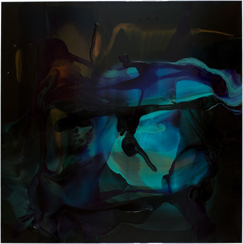 Dale Frank Phlomis Fruticosa Pennisetum Sedgefield Road Babinski Reflex, 2008; varnish on canvas; 200 x 200 cm; enquire