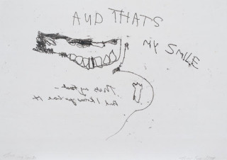 Tracey Emin That's my smile, 1999; black ink on paper; 42 x 60 cm; enquire