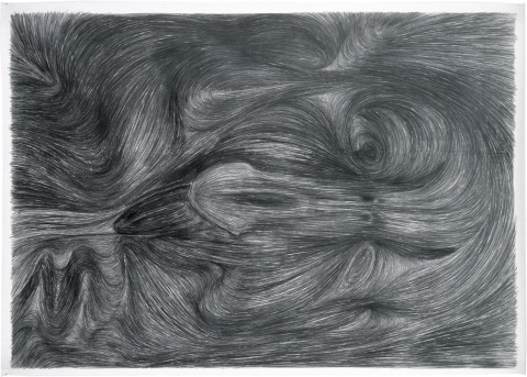 Dale Frank Devil May Care Ingrained Ears, 1982; graphite on paper; 134 x 188 cm; enquire