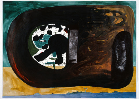 Gareth Sansom Dream, 1989; watercolour, acrylic, ink and collage on paper; 56 x 76 cm; enquire