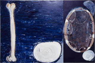 John Firth-Smith Superstition, 1992; oil on linen; two canvases 244 x 244 cm and 244 x 122 cm, total 244 x 366 cm; enquire