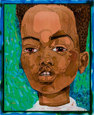 Del Kathryn Barton study, 2021-22; acrylic on linen, hand finished frame; 110 x 89 cm; more info; enquire