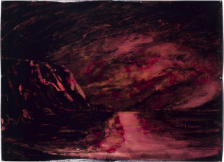 Mandy Martin Drawing for Baroque, 1988; enamel paint, pigment and acrylic binder on craft paper; 130 x 155 cm; enquire