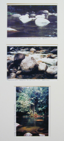 Destiny Deacon Postcard from Mossman Gorge (1) (2) (3), 1998; 3 colour laser prints; 29.7 x 42.2 cm; Edition of 15; enquire