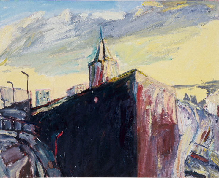 Kevin Connor, Pyrmont Building (Looking West), 1984; oil on Belgian linen; 122 x 152 cm