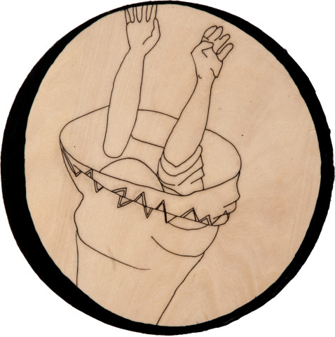 Hossein Ghaemi Forever a number, 2009; drawing on wood; 20 x 20 cm; enquire