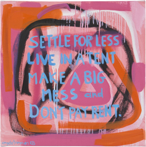 Angela Brennan Settle for less, 2003; oil on linen; 51.5 x 51 cm; enquire