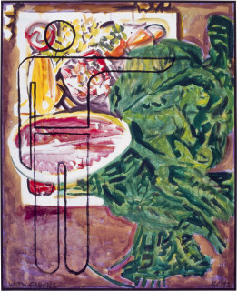 Gunter Christmann With Greens, 1992; acrylic on canvas; 168 x 137 cm; enquire