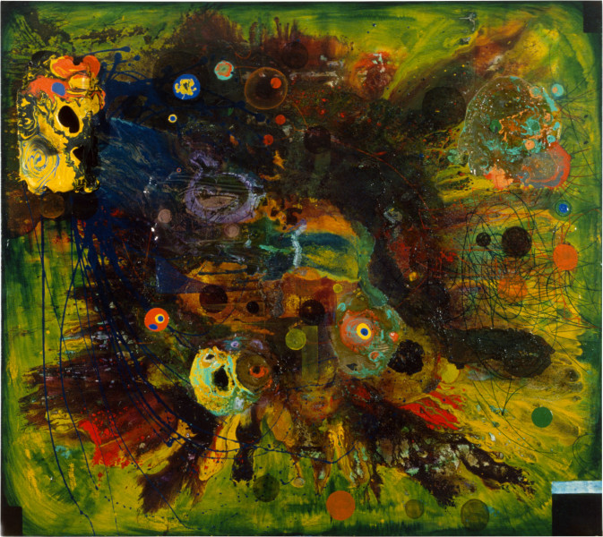 Dale Frank What is this Marvelous Thing Called Art and the Blue Butterfly, 1986, acrylic & mixed media on canvas, 200 x 180 cm