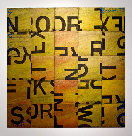 Imants Tillers The Path of Luck II, 2011; Acrylic, gouache on 25 canvasboards (12" x 12" panels)
No.85138-85162; 153 x 153 cm; Enquire