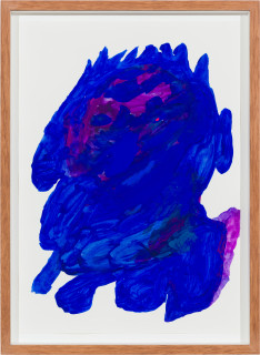 Tom Polo the understudy (blue beacon), 2023; acrylic on paper; 47 x 34 cm; more info; enquire