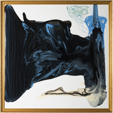 Dale Frank Dog drowning in quicksand of arbitrariness, 2013; varnish on canvas; 214 x 214 cm; enquire