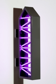 Callum Morton City Lights #9, 2026; steel, 2Pac polyurethane, lights; 99.5 x 38.5 x 15 cm; enquire
