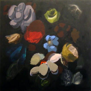 Tony Clark Floral Design with Chilean Bell Flower, 2002; Acrylic on canvas; 76 x 76 cm; enquire