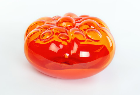 Patricia Piccinini Tangerine Transmission, 2023; hand blown glass; 22.5 x 38 x 37 cm; more info; enquire