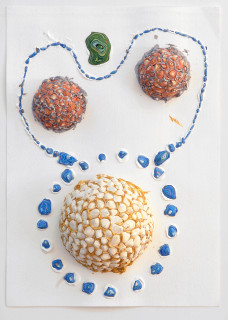 Rohan Wealleans Full Head, 2006; from the series Exhibited in 'Stolen Ritual', 2006; paint on paper; 41 x 28cm (paper), 56 x 43 x 8cm (frame); enquire