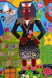 Kaylene Whiskey Do you believe in love?, 2025; 61-25; acrylic on linen; 152 x 198 cm; enquire