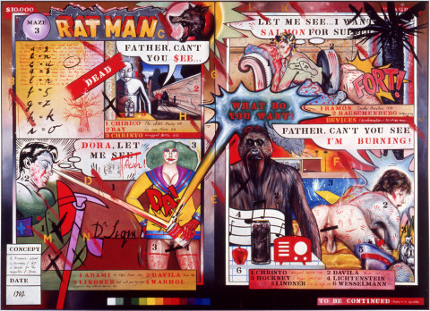 Juan Davila Rat Man, 1980; acrylic on canvas; 200 x 276 cm; enquire