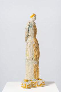 Linda Marrinon Charlemagne, 2025; tinted and painted plaster; 70 x 25 x 18 cm; enquire