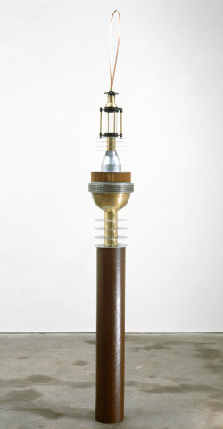 Robert Owen Time Stands Still, 1985; steel, tin, brass, glass, copper, aluminium and plastic; 232 x 27 x 27 cm; enquire