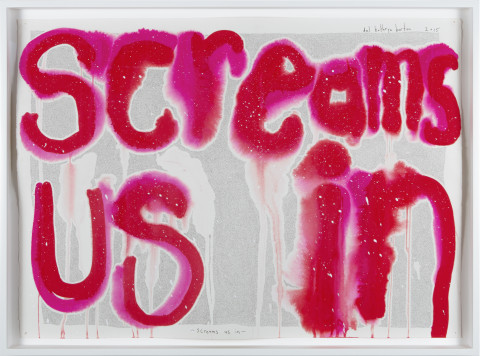 Del Kathryn Barton screams us in, 2015; gouache and ink on hot pressed paper; 60.5 x 82 cm; enquire