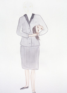 Vivienne Shark LeWitt untitled sketch (woman holding hand), 1994; watercolour on paper; 75 x 55 cm; enquire