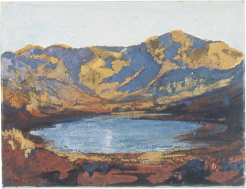 Mandy Martin Lago, 2002; ochre, pigment, acrylic on arches paper; 30 x 40 cm; enquire