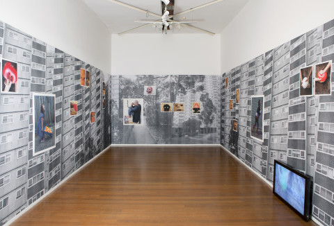 Virginia Fraser and Destiny Deacon Snap out of it (installation), 2014; Installation, wallpaper, 20 photos, video; Installation dimensions variable; Edition of 5 + 2 APs; enquire