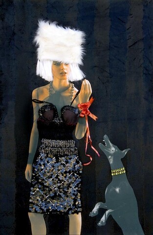 Jacqueline Fraser "Oh, you're so famous now, you Francesco Vezzoli devotee, SUCKER", 2007; Oh, you're so famous now, you Francesco Vezzoli devotee, SUCKER; mixed media; 153.5 x 102.5 x 16 cm;