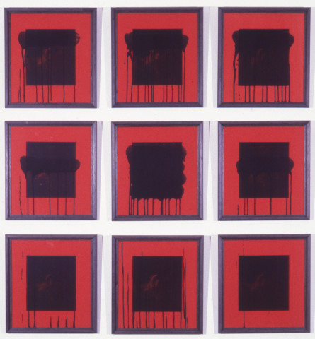 Lindy Lee Untitled (After Francisco de Herrera) II, 1988; photocopy, acrylic on stonehenge paper; 9 parts, overall size: 44 x 190 cm; enquire