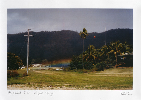 Destiny Deacon Postcard from Wujal Wujal, 1998; colour laser print; 29.7 x 42.2 cm; Edition of 15; enquire