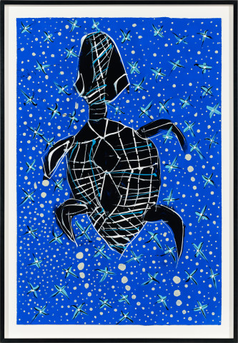 Dhambit Munuŋgurr Milpuṉ milpuṉ, 2024; 3284-24; acrylic on paper; 135 x 93 cm; more info; enquire