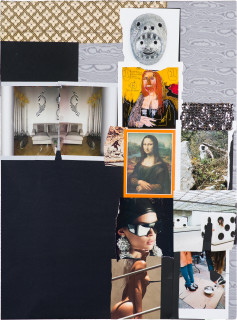 Jacqueline Fraser THE MAKING OF BEATRIZ AT DINNER 2019, 2019; collaged mixed media; 122 x 90 cm; enquire