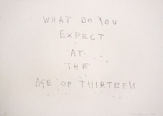 Tracey Emin 13, 1999; black ink on paper; 30 x 42 cm; enquire