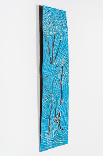 Dhambit Munuŋgurr Gunga, 2024; 6802-24; acrylic on bark; 195 x 70 cm; enquire