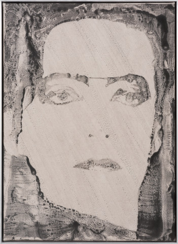 David Noonan Rainer, 2023; liquid pigment on hand-dyed fabric, aluminium frame; 57.5 x 42 x 4 cm; more info; enquire