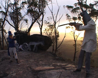 TV Moore Shootout (Kelly), 2001-04; single channel DV/DVD from a series of ten; duration each approx. 3:30 minutes; Edition of 8 + AP 2; enquire