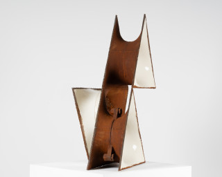 James Angus Ghost Ship, 2025; steel, enamel paint; 105 x 91 x 40 cm; enquire