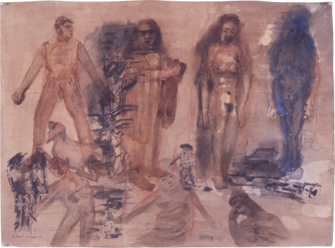 Nalini Malani The Street, 1997; transfer print, gouache on watercolour paper; 68 x 104 cm; enquire