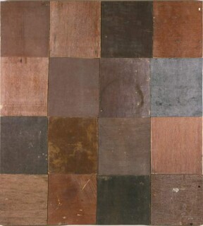 Rosalie Gascoigne Earth 1, 1999; sawn builders form-board; 118 x 107 cm; The series comprises ten panels; enquire