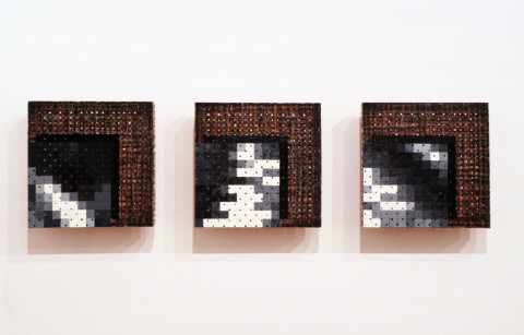Jurek Wybraniec Untitled, 1993; enamel and oil on hardboard; 30 x 90 cm; enquire