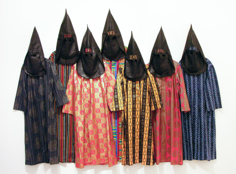 Fiona Foley HHH, 2004; textiles and set of ultrachrome prints on paper; dimensions variable; enquire