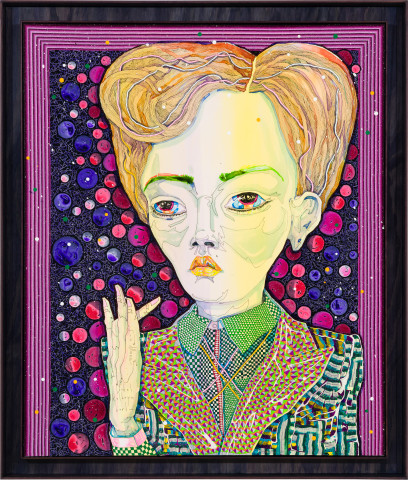 Del Kathryn Barton in stillness, 2025; acrylic on French linen; 132.5 x 113 x 8 cm; more info; enquire