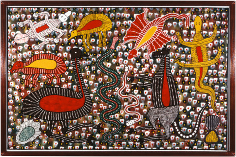 Robert Campbell Jnr Abo Tracker, 1987; acrylic on board; 119 x 179 cm; enquire