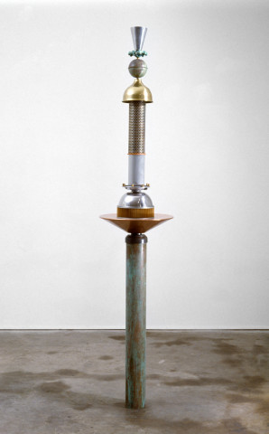Robert Owen Echo Catcher, 1985; copper, aluminium, steel, plastic, rubber brass; 232 x 46 x 46 cm; enquire