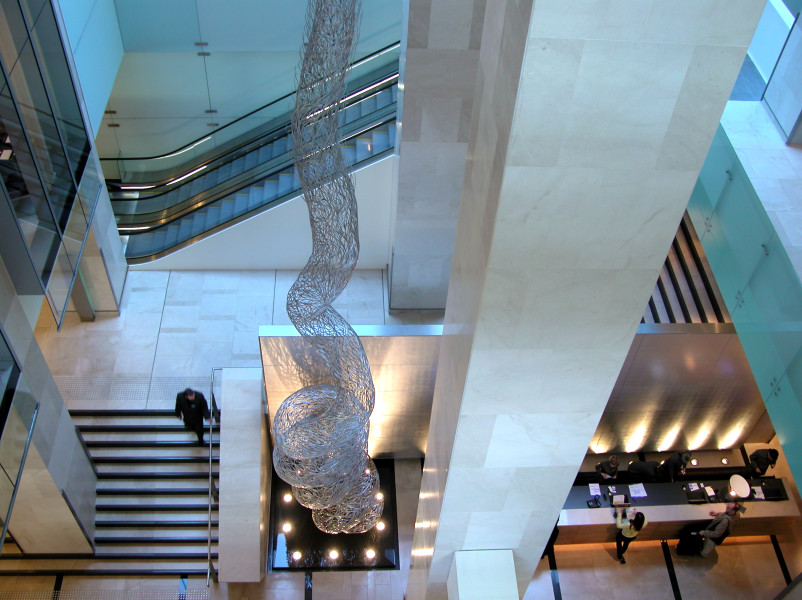 installation view; Bronwyn Oliver Vine, 2005; aluminium; 16.5 x 2.8 x 2.8 cm; enquire