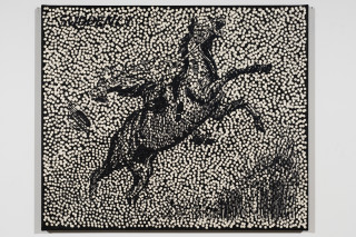 Daniel Boyd Untitled (SLIAFA), 2026; oil, acrylic and archival glue on paper mounted to canvas; 58 x 68.5 cm; enquire