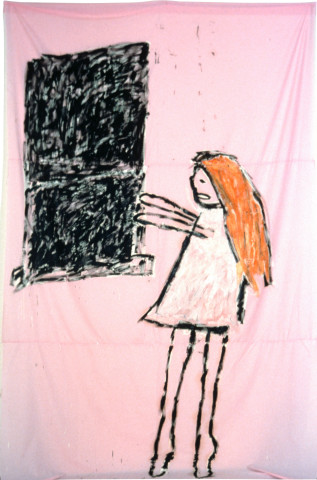 Jenny Watson Night Room (Candy), 1983; oil on fabric; 305 x 198 cm; enquire